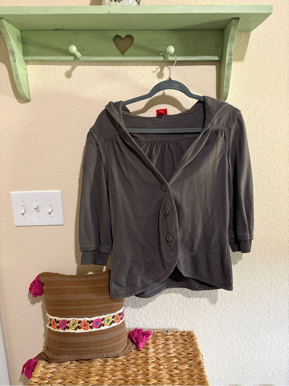 Vintage Mossimo Women's Hooded Button-Front Hooded Cardigan Jacket
